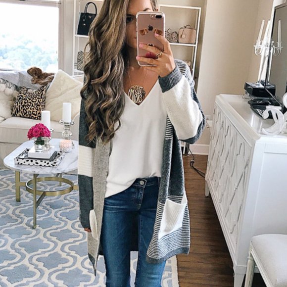 Topshop Sweaters - Topshop Patchwork Marled Cardigan